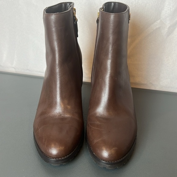 Ralph Lauren Shaley Brown Wedge Ankle Boots Size 8.5 - Picture 7 of 13